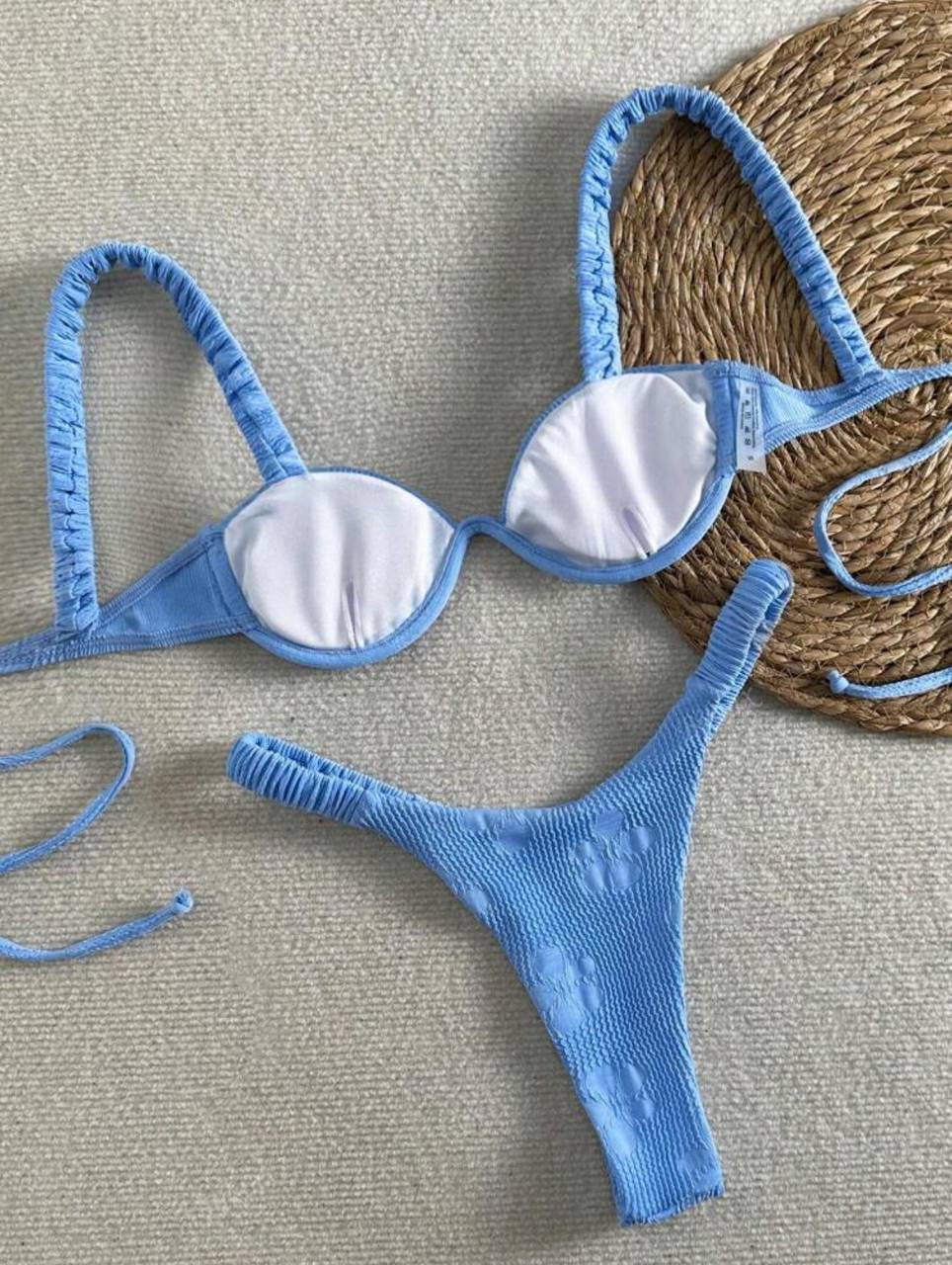 Floral Textured Underwire Bikini Set