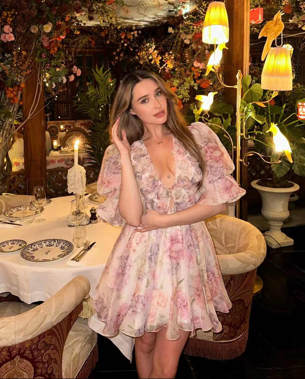 Chiffon Mini Dress Lady Sexy