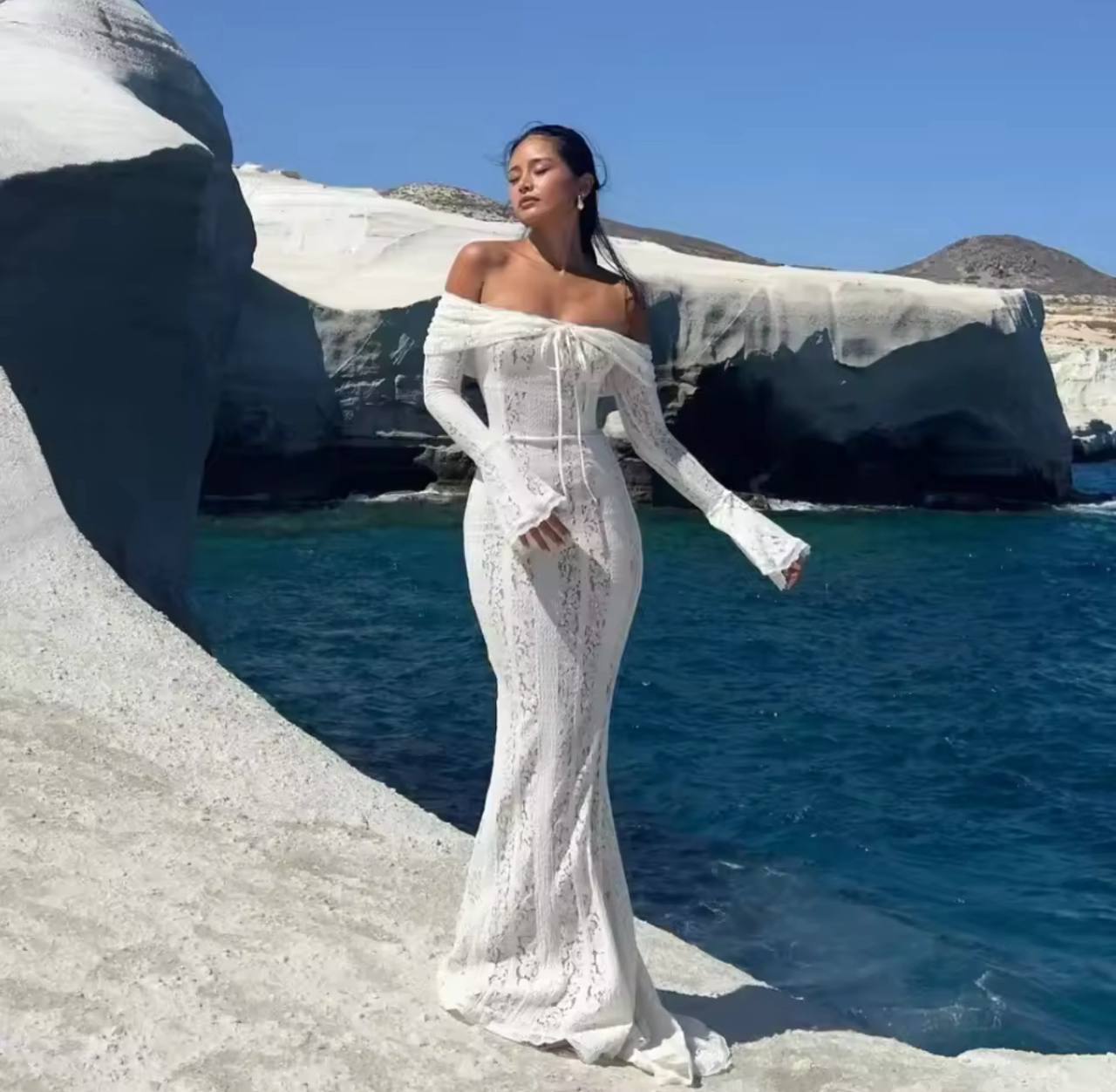 White Off The Shoulder Dress