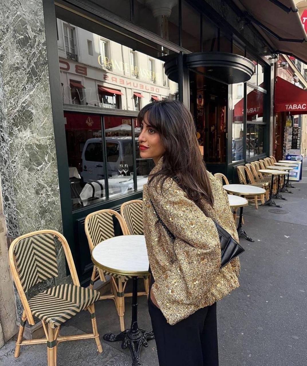 Women Fashion Shiny Sequin Jacket Gold Color Stand Collar Long Sleeve Short Coat Autumn Winter Ladies High Streetwear