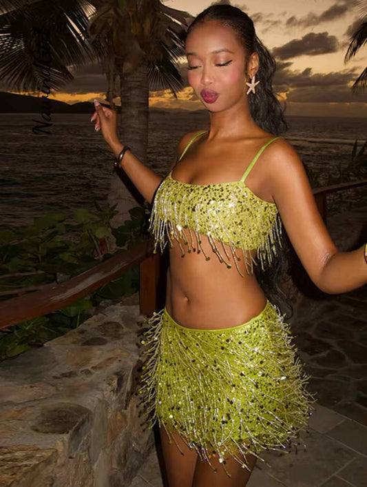 Skirt Sets Women Chic Beach Party Outfits