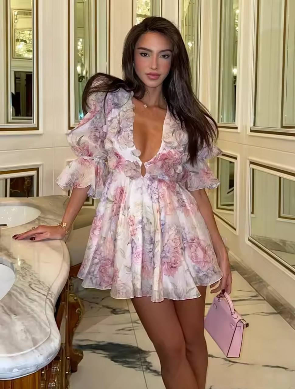 Chiffon Mini Dress Lady Sexy