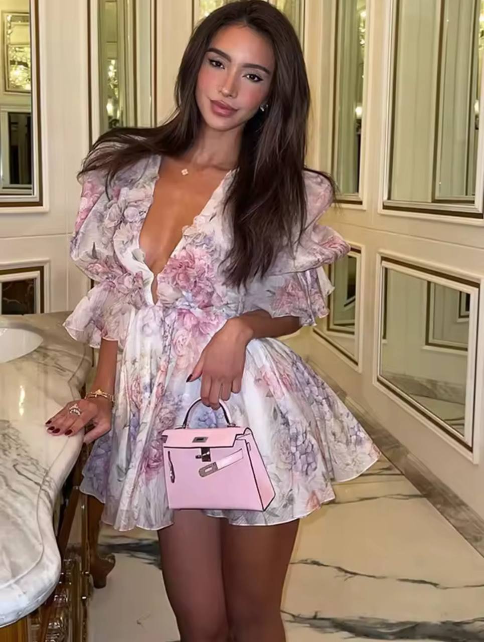 Chiffon Mini Dress Lady Sexy